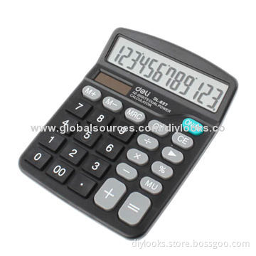 Genuine 12-digit Dual Power Desktop Electronic Calculator, Gradient Display